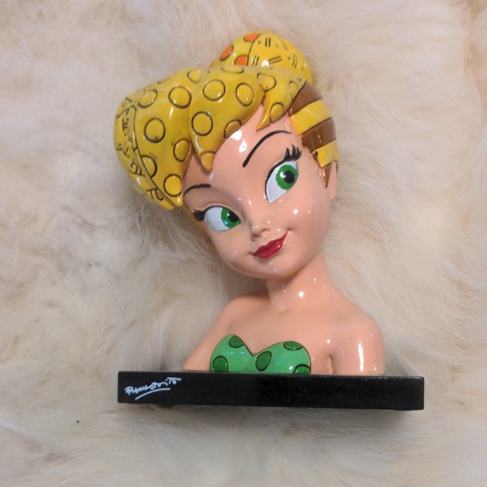 Tinker Bell Ceramic Bust with Yellow and Green Accents